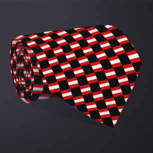 Chequered Austria Flag Pattern  Tie