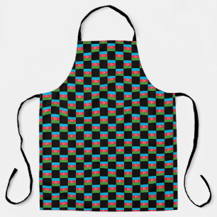 Chequered Azerbaijan Flag Pattern Apron
