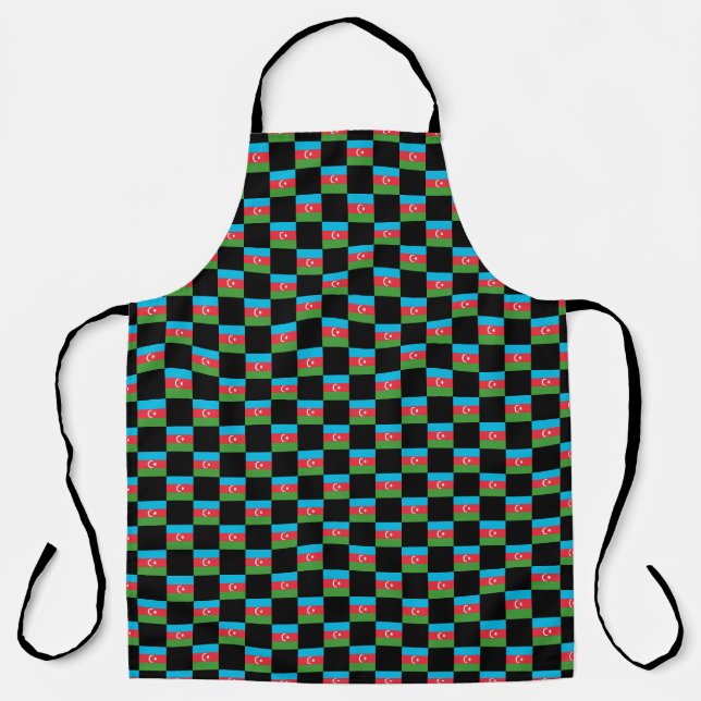 Chequered Azerbaijan Flag Pattern  Apron (Front)