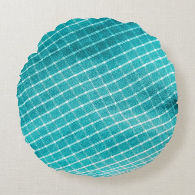 Chequered background textile closeup. round pillow (Front)