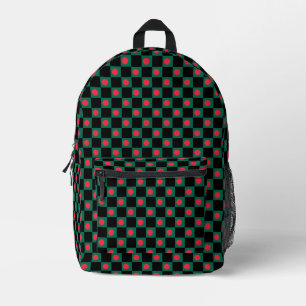 Chequered Bangladesh Flag Pattern  Printed Backpack