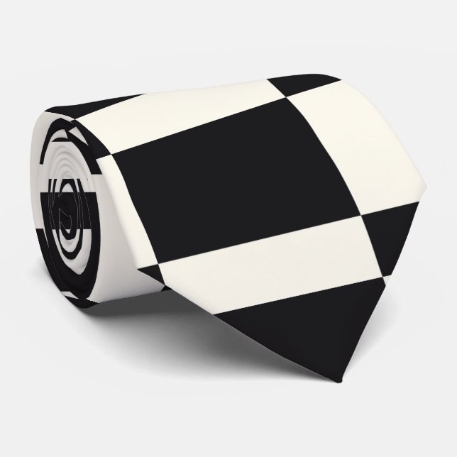 Chequered beauty black and white tie (Rolled)
