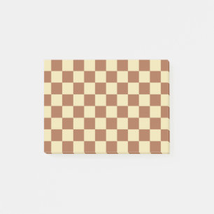 Chequered Beige and Brown Post-it Notes