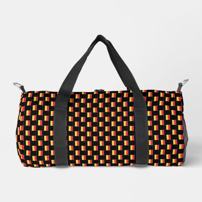 Chequered Belgium Flag Pattern  Duffle Bag (Front)