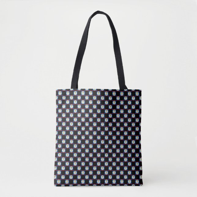 Chequered Belize Flag Pattern  Tote Bag (Front)