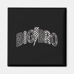 Chequered Big Bro New Brother Announcement Magnet