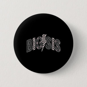 Chequered Big Sis New Sister Announcement 2 Inch Round Button