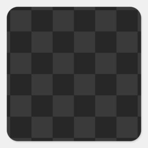 Chequered - Black and Dark Grey Square Sticker