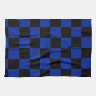 Chequered - Black and Imperial Blue Kitchen Towel