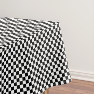 Chequered-Black and White-52x70 COTTON TABLECLOTH