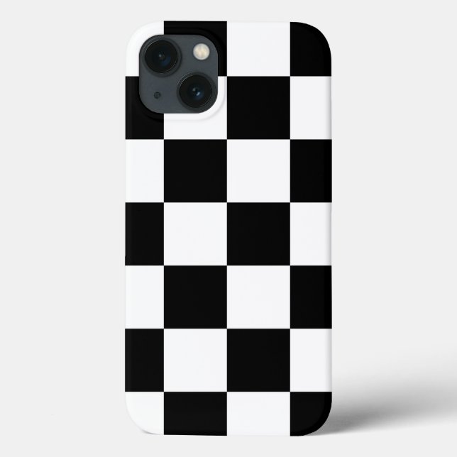 Chequered Black and White Case-Mate iPhone Case (Back)