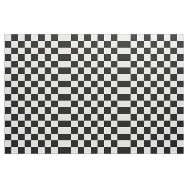 Chequered Black and White Geometric Fabric (Yard)