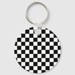 Chequered Black and White Keychain
