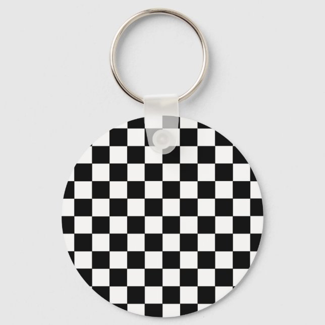 Chequered Black and White Keychain (Front)