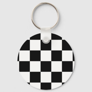 Chequered Black and White Keychain