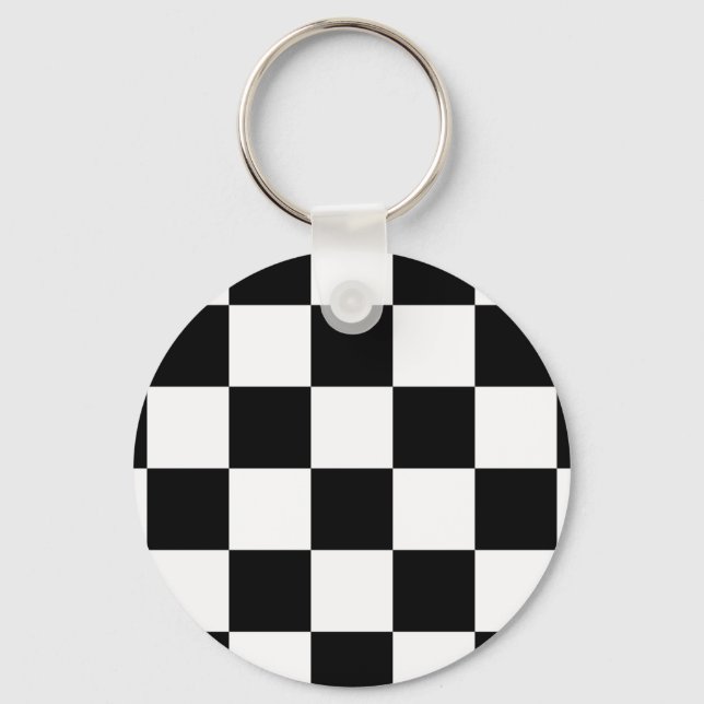 Chequered Black and White Keychain (Front)