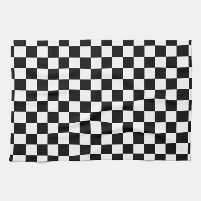 Chequered Black and White Kitchen Towel (Horizontal)