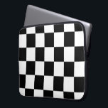 Chequered Black and White Laptop Sleeve<br><div class="desc">Cool simple black and white chequered pattern is made of rows of alternating white and black squares. Feel free to customize the product to make it your own. Digitally created 9000 x 6000 pixel image. Copyright ©2013 Claire E. Skinner, All rights reserved. To see this design on other items, click...</div>