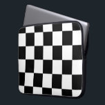 Chequered Black and White Laptop Sleeve<br><div class="desc">Cool simple black and white chequered pattern is made of rows of alternating white and black squares. Feel free to customize the product to make it your own. Digitally created 9000 x 6000 pixel image. Copyright ©2013 Claire E. Skinner, All rights reserved. To see this design on other items, click...</div>