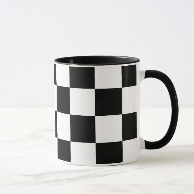 Chequered Black and White Mug (Right)