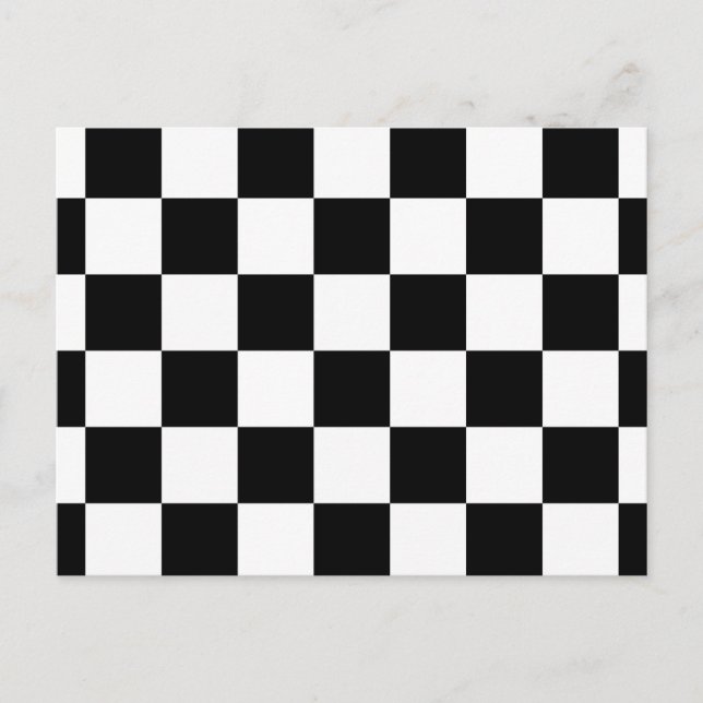 Chequered Black and White Postcard (Front)