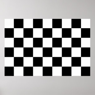 Chequered Black and White Poster