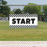 chequered Black and white Racing START Line car