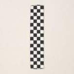 Chequered Black and White Scarf<br><div class="desc">Abstract digital art of black and white squares in a chequered formation.</div>