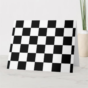 Chequered Black and White Thank You Card
