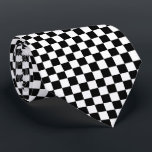 Chequered Black and White Tie<br><div class="desc">Abstract digital art of black and white squares in a chequered formation.</div>
