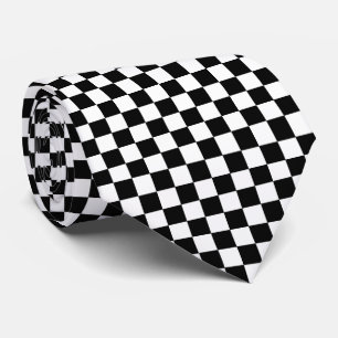 Chequered Black and White Tie