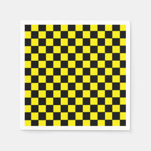 Chequered Black and Yellow Napkin