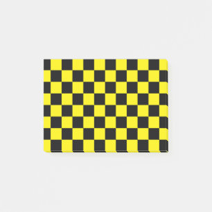 Chequered Black and Yellow Post-it Notes