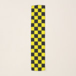 Chequered Black and Yellow Scarf<br><div class="desc">Abstract digital art of yellow and black squares in a chequered formation.</div>