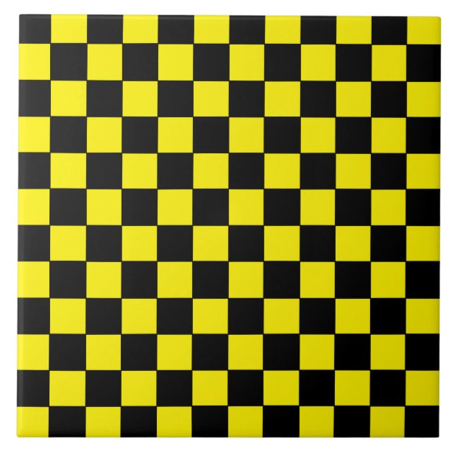 Chequered Black and Yellow Tile (Front)