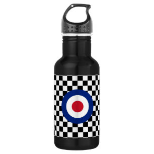 Chequered Black Racing Target Mod 532 Ml Water Bottle