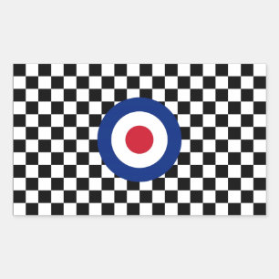 Chequered Black Racing Target Mod Sticker