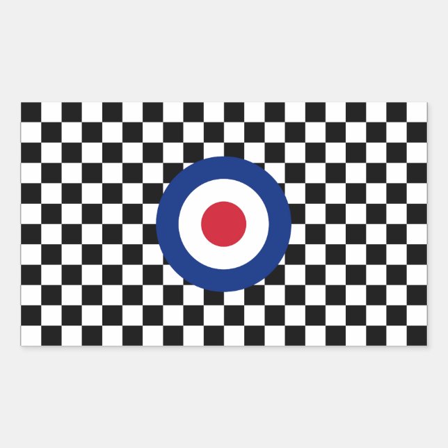 Chequered Black Racing Target Mod Sticker (Front)