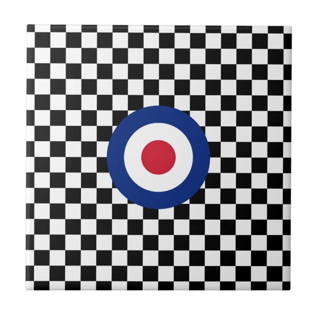 Chequered Black Racing Target Mod Tile (Front)