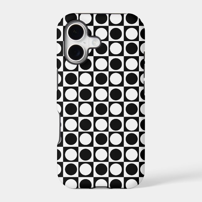 Chequered Black White Circles Pattern Design  (Back)