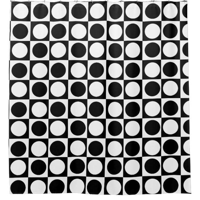 Chequered Black White Circles Pattern Design  (Front)