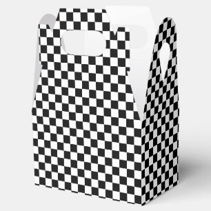Chequered Black-white-Gable Favour Box