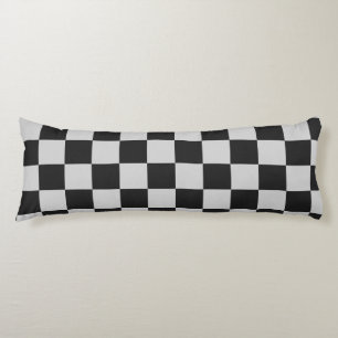 Chequered Black & White Squares or CUSTOM COLOR Body Pillow