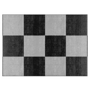 Chequered Black & White Squares or CUSTOM COLOR Cutting Board
