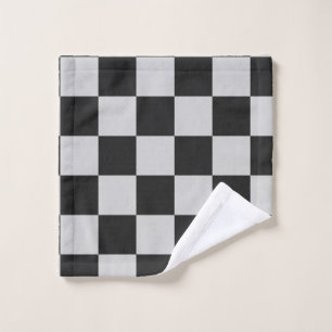 Chequered Black & White Squares or CUSTOM COLOR Wash Cloth