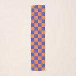Chequered Blue and Orange Scarf<br><div class="desc">Abstract digital art of blue and orange squares in a chequered formation.</div>