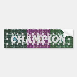 Chequered Blue and Purple Art Print Bumper Sticker
