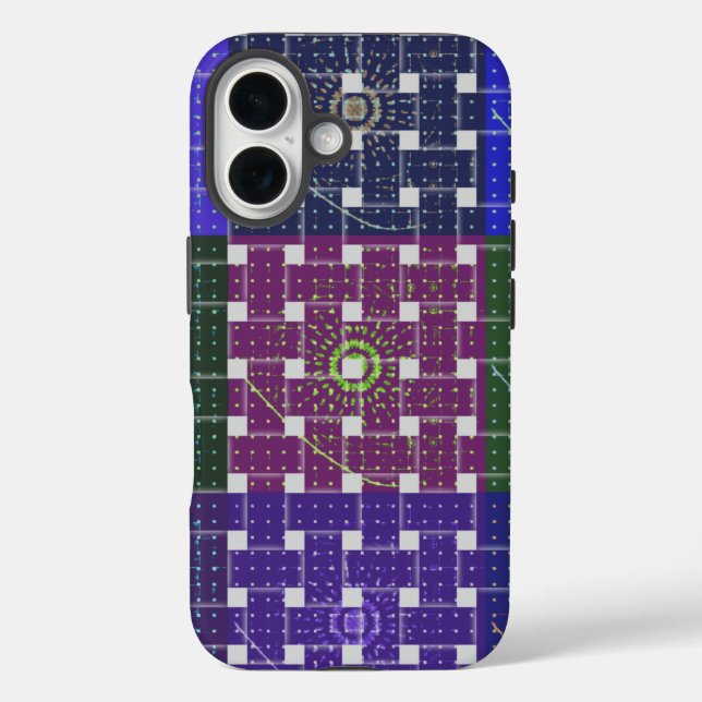 Chequered Blue and Purple Art Print Case-Mate iPhone Case (Back)