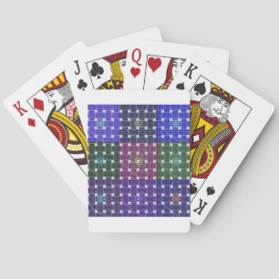 Chequered Blue and Purple Art Print Playing Cards