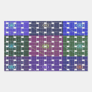 Chequered Blue and Purple Art Print Sticker